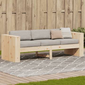 3-Seater Garden Sofa - Solid Pine Wood | HipoMarket UK