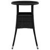 Stylish Black Garden Table Ø60x75 cm - Poly Rattan & Glass