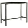 Garden Bar Table Grey 130x60x110 cm Poly Rattan and Glass Colour grey Size 130 x 60 x 110 cm Quantity in Package 1 