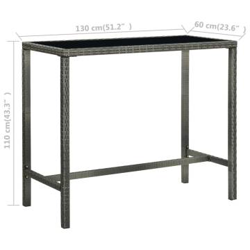 Garden Bar Table Grey - Stylish Outdoor Dining | HipoMarket