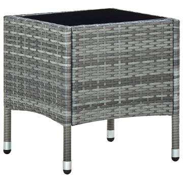 Grey Garden Table - 40x40x45 cm Poly Rattan | HipoMarket