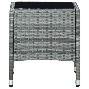 Grey Garden Table - 40x40x45 cm Poly Rattan | HipoMarket