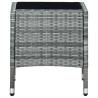 Grey Garden Table - 40x40x45 cm Poly Rattan | HipoMarket