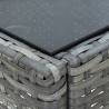 Grey Garden Table - 40x40x45 cm Poly Rattan | HipoMarket