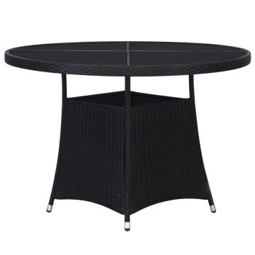 Elegant Black Garden Table 110x74 cm Poly Rattan