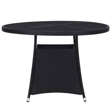 Elegant Black Garden Table 110x74 cm Poly Rattan