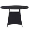 Elegant Black Garden Table 110x74 cm Poly Rattan