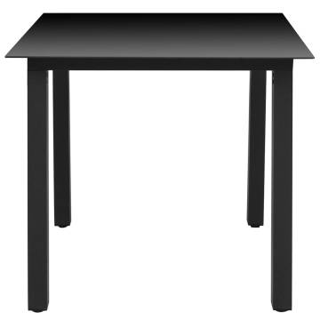 Garden Table Black 80x80 cm - Durable Aluminium & Glass