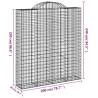 Arched Gabion Baskets - 4 pcs Galvanised Iron (200x50x240 cm)