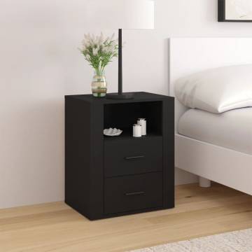 Trendy Black Bedside Cabinet 50x36x60 cm | Hipomarket