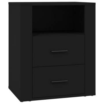 Trendy Black Bedside Cabinet 50x36x60 cm | Hipomarket