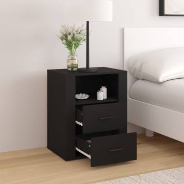 Trendy Black Bedside Cabinet 50x36x60 cm | Hipomarket