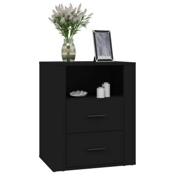 Trendy Black Bedside Cabinet 50x36x60 cm | Hipomarket