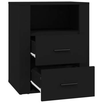 Trendy Black Bedside Cabinet 50x36x60 cm | Hipomarket