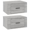 Elegant Wall-mounted Bedside Cabinets - Grey Sonoma 50x36 cm