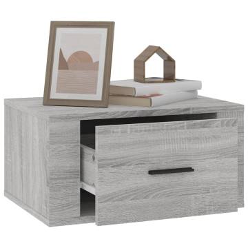 Elegant Wall-mounted Bedside Cabinets - Grey Sonoma 50x36 cm