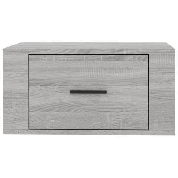 Elegant Wall-mounted Bedside Cabinets - Grey Sonoma 50x36 cm