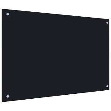 Black Tempered Glass Kitchen Backsplash 90x60 cm - HipoMarket