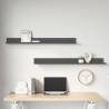 Stylish Grey Wall Shelves - 2 pcs Solid Pine - 110x11x9 cm