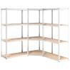 4-Layer Shelves - 3 pcs Silver Steel & Engineered Wood