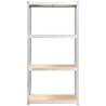 4-Layer Shelves - 3 pcs Silver Steel & Engineered Wood