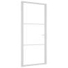 Modern White Interior Door 93x201.5 cm with ESG Glass & Aluminium