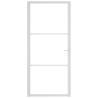 Modern White Interior Door 93x201.5 cm with ESG Glass & Aluminium