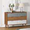 MOLDE Brown Drawer Cabinet - Solid Pine Wood | HipoMarket UK