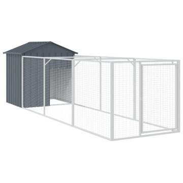 Durable Anthracite Dog House with Extended Run - 117x405 cm