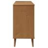 MOLDE Brown Drawer Cabinet - Solid Pine Wood | HipoMarket UK