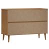 MOLDE Brown Drawer Cabinet - Solid Pine Wood | HipoMarket UK