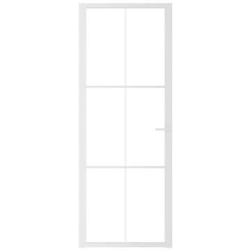 Interior Door 76x201.5 cm - White ESG Glass & Aluminium