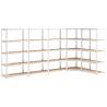 5-Layer Shelves - Silver Steel & Engineered Wood (5 pcs)