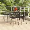 5 Piece Garden Dining Set Black Poly Rattan Colour black Size 140 x 70 x 74 cm Number of 4 