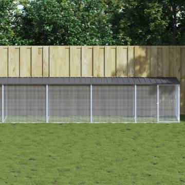 Chicken Cage with Roof Anthracite | Galvanised Steel 803x98x90 cm