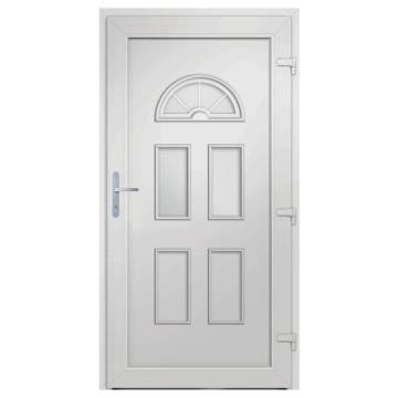 Front Door White 88x190 cm PVC - Secure & Elegant Design