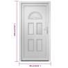 Front Door White 88x190 cm PVC - Secure & Elegant Design