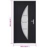 Stylish Anthracite Front Door 108x208 cm PVC for Your Home