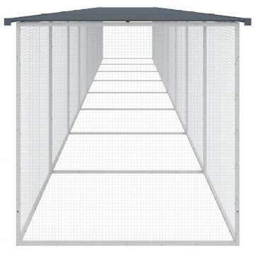 Chicken Cage with Roof Anthracite | Galvanised Steel 803x98x90 cm