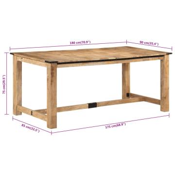 Elegant Solid Wood Mango Dining Table - 180x90 cm