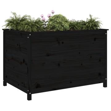 Garden Raised Bed Black 119.5x82.5x78 cm - Solid Pine Wood