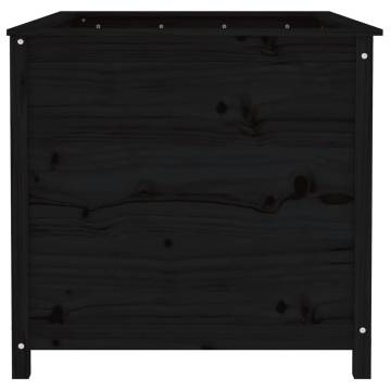 Garden Raised Bed Black 119.5x82.5x78 cm - Solid Pine Wood