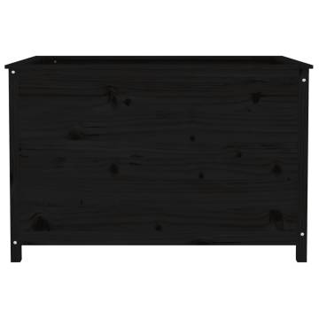 Garden Raised Bed Black 119.5x82.5x78 cm - Solid Pine Wood