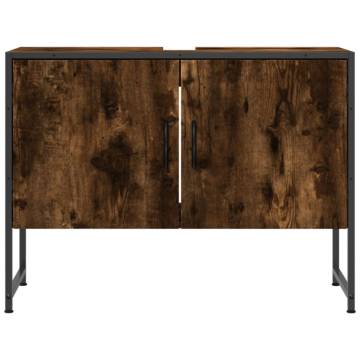 Bathroom Sink Cabinet Smoked Oak | 80x33x60 cm | Durable Design