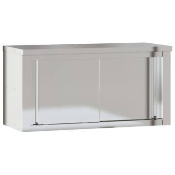 Stainless Steel Kitchen Wall Cabinet with Sliding Doors