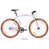 Fixed Gear Bike White & Orange 700c - 55cm | HipoMarket