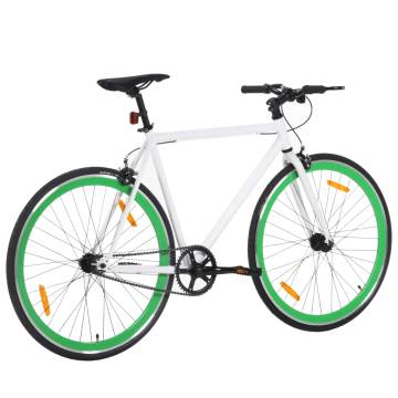 Fixed Gear Bike White and Green 700c - Perfect for Commuting