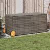 Garden Storage Box with Wheels - Grey 283L Poly Rattan