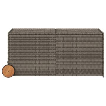 Garden Storage Box with Wheels - Grey 283L Poly Rattan