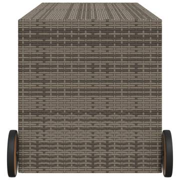 Garden Storage Box with Wheels - Grey 283L Poly Rattan